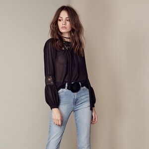 For Love & Lemons Sacramento Blouse in black